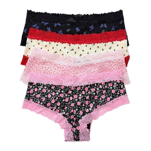 Victoria's Secret PINK Cheeky Lace Panties Womens Medium M LOT OF 4 VS Panty - Picture 2 of 10